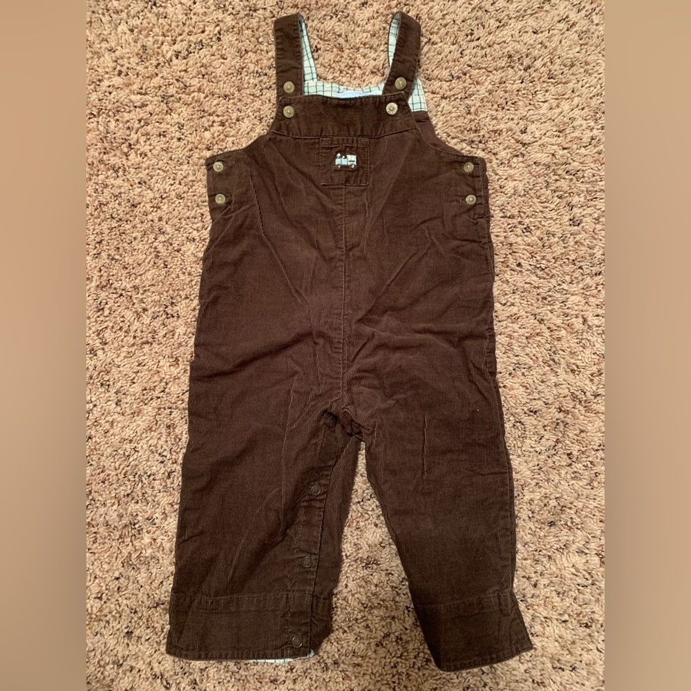 Brown Janie and Jack corduroy overalls 3-6mo.